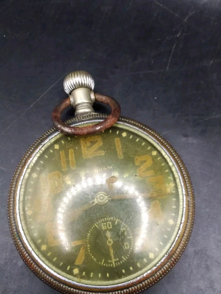 Reloj Bolsillo Waltham Vintage Estilo Militar Proyecto No Corredor Premier años 16 Foto 1 de 4