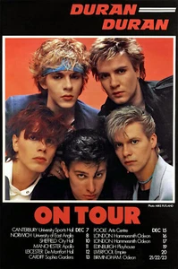 DURAN DURAN "ON TOUR" 1982 UK CONCERT POSTER-New Wave, Synthpop,Dance-rock Music - Picture 1 of 1