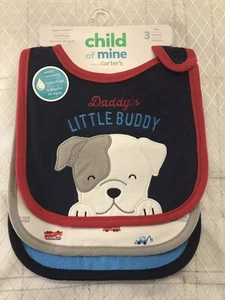Babero de alimentación Child Of Mine 3pk impermeable bebé niño cachorro perro rojo azul - Imagen 1 de 7