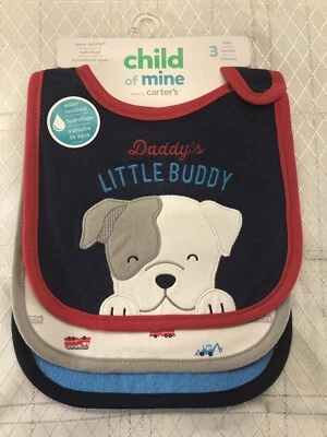 Babero de alimentación Child Of Mine 3pk impermeable bebé niño cachorro perro rojo azul Foto 1 de 4