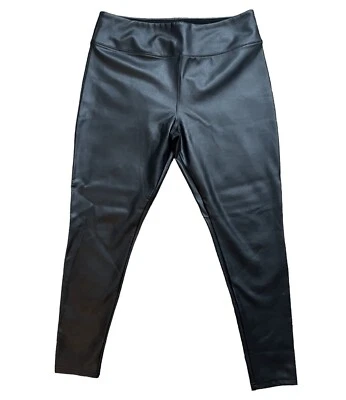 Leggings Nordstrom para mujer talla grande de cuero sintético negro Foto 1 de 3