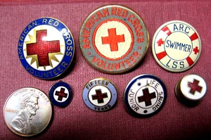 ARC American Red Cross lot of 7 pins 1940-70s - Picture 1 of 2