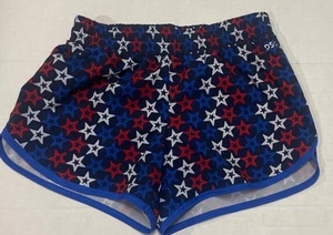 DSG Girls Youth Athletic Stride Lined Workout Shorts Patriotic Stars Size S - Picture 1 of 2