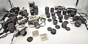 Konvolut Spiegelreflexkamera Minolta Miranda SLR Objektiv Zoom Makro Zoom Filter - Bild 1 von 24