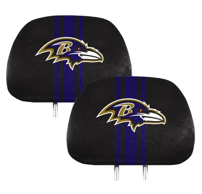 Cubiertas de reposacabezas con licencia de Baltimore Ravens NFL - Juego de 2 - Cubierta de asiento de auto regalo NUEVO Foto 1 de 4
