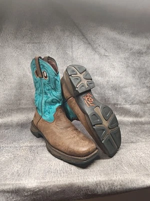 Durango Women’s 10M Brown & Turquoise Lady Rebel Western Cowgirl Boots #DWRD022 - Image 1 of 4