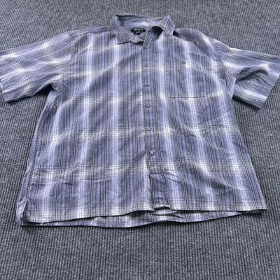 Bruno Mens XXL Short Sleeve Grey White Button Up Pocket Casual Shirt - Image 1 of 4