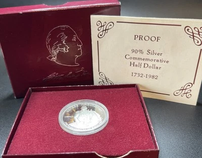 1982-S George Washington Proof Silver Commemorative Half Dollar With Box & COA - Image 1 of 4