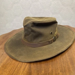 Outback Trading Company Oilskin Kodiak Hat Size Large Brown Made In USA - Picture 1 of 9