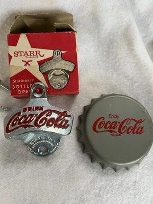 Vintage STARR X  Coca Cola Bottle Opener in Original Box New PLUS Coke Cap - Image 1 of 4