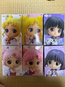 Sailor Moon Qposket 5 Figuren Set, Serena, Saturn, ChibiUs, Rabbit, Used