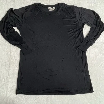 WinterSilks Black Long Sleeve Tee Womens Large Silk Base Layer Outdoor Camping - Image 1 of 4