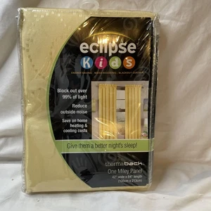 NIB-Eclipse Kids-Miley-Yellow Rod Pocket Panel -Blackout, Thermal, Energy Saving - Picture 1 of 2