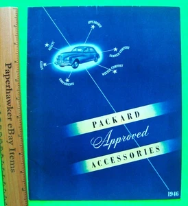 1946 PACKARD FACTORY ACCESSORIES DLX 16-pg 1-COLOR CATALOG Brochure XLNT+ - Picture 1 of 11