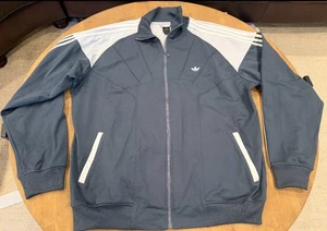 Adidas Vintage Track Jacket Windbreaker Grey Gray Men's XXXL 3XL Full Zip - Picture 1 of 13