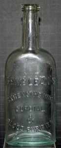 BOTELLA DE MEDICINA CON TAPA DE CORCHO DR.McLEAN'S STRENGTHING CORDIAL BLOOD P. ST.LOUIS 1880s - Imagen 1 de 5