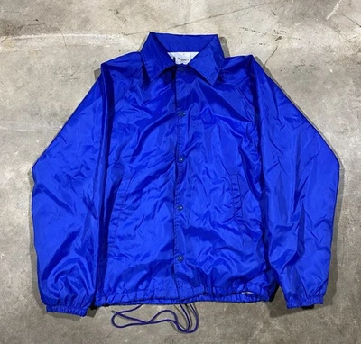 VTG Auburn Sportswear Coach Jacket Blue Nylon USA Made Lined Windbreaker S - Image 1 of 4