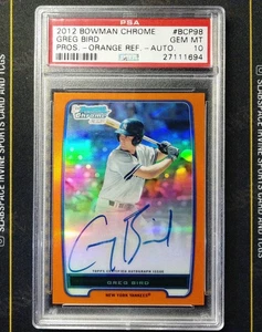 2012 BOWMAN PROSPECTS #BCP98 GREG BIRD CHROME-ORANGE /25 PSA 10 - Picture 1 of 2