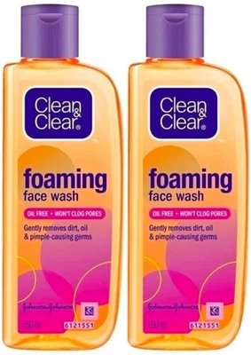 2 X Clean & Clear Foaming Face Wash 150mL Oil-Free Anti-Acne Gently Cleans Skin - image 1 of 2