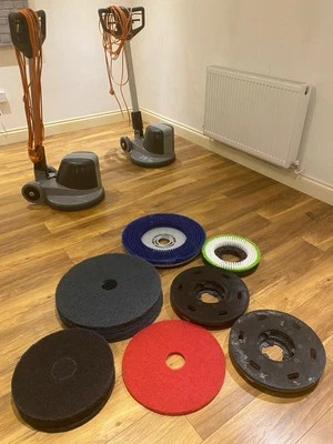 Nilfisk FM400H Floor Scrubber Buffer Machine + Pads & Brushes – Commercial Use  - Image 1 of 4