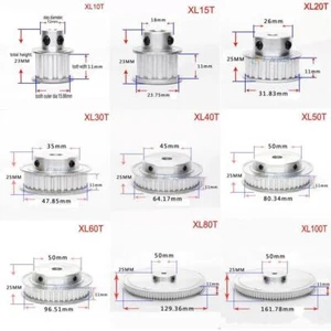 Puleggia cinghia distribuzione ruota sincrona foro selezionato per cinghia larghezza 10 mm XL 10T-100T - Foto 1 di 28