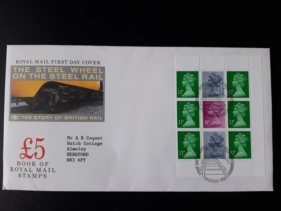 1986 GB FDC Story of British Rail Steel Wheel On The Steel Rail 12p 17p 31p - Image 1 of 4