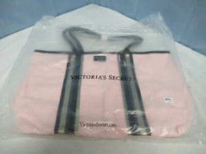 Victoria's Secret Pink Black/Gold Stripe Tote Travel Bag 0667547475571 (EE) - Picture 1 of 4