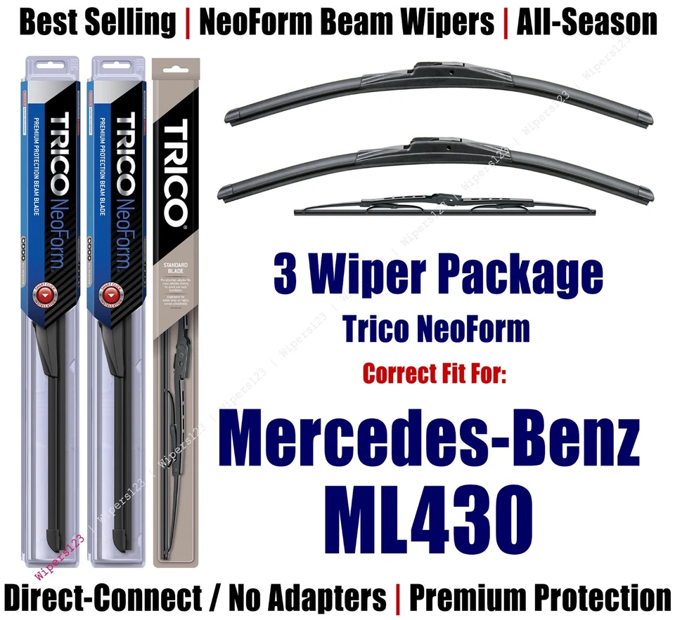 Limpiaparabrisas delantero y trasero 3pk - NeoForm - apto para Mercedes-Benz ML430 1999 - 16220x2/30160 Foto 1 de 1