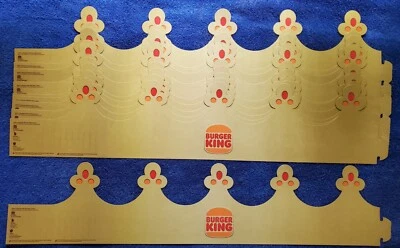 Lot of (10) Burger King Crown Paper Hats party 10 PACK  BK NEW Crowns - Image 1 of 3