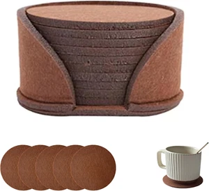 10 Pcs Felt Coasters with Holder, Coasters for Drinks Absorbent, Cup Mat Desk Co - Picture 1 of 7