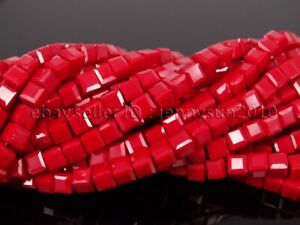 100 Pcs Top Quality Czech Crystal Faceted Square Cube Loose Spacer Beads 4mm 6mm