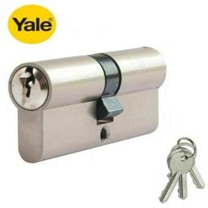 EURO DOUBLE 40/45mm (85mm) CYLINDER YALE CENTURY 5 PIN NICKEL FINISH - NEW - Picture 1 of 1