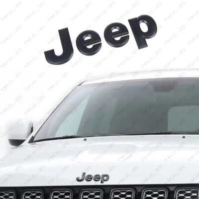 GENUINE JEEP GRAND CHEROKEE BLACK Matte EMBLEM BADGE HOOD MOPAR 2011-2021 NEW OE - Image 1 of 2