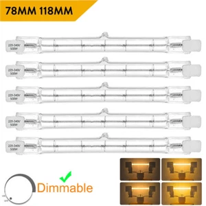 Linear Tungsten Halogen Light Bulb R7s 78mm & 118mm 60w, 80w, 120w, 200w & 400w - Picture 1 of 21