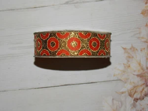 27mm orange bronze metallic embroidered ribbon applique indian trimming - Picture 1 of 1