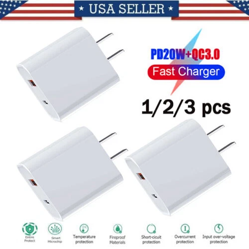 For iPhone 14 13 12 11 XR 8 20W Fast Charger Block USB Type C Wall Power Adapter - Image 1 of 4