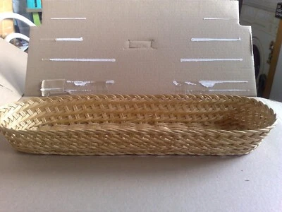 Rattan Baguette-Brotkorb oval, naturfarben, handgefertigt, Länge: 48cm. - Bild 1 von 3