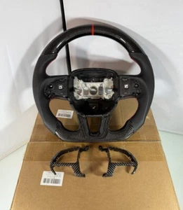 Carbon Fiber Steering Wheel For 2015-20 Dodge Challenger Charger RT SRT Hellcat - Picture 1 of 16