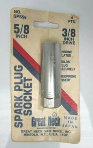 Rare Vintage Great Neck 5/8" Spark Plug Socket 3/8" Drive NOS New No.SPS58 - Picture 1 of 4