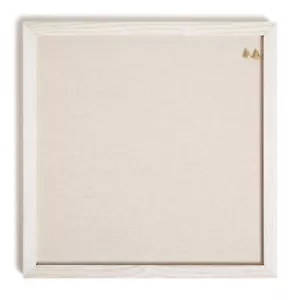 U Brands Rustic Linen Bulletin Board, 14"x14", White Wood Style Frame, Indust... - Picture 1 of 7