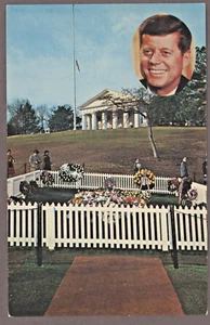 John F. Kennedy Grave Arlington Cemetery Robert E Lee Home Virginia Postcard - Picture 1 of 2