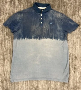Hollister Shirt Mens Medium Blue Polo California Pacific Ombre Collared - Picture 1 of 11