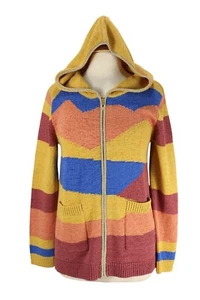 Soft Surroundings Color Block Hoodie Sweater size S Full Zip Pockets - Picture 1 of 15
