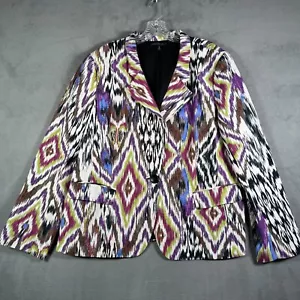 Giacca blazer Lafayette 148 donna 18 geometrica artistica azteca sud ovest colorata - Foto 1 di 9