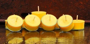 10pk 120hr/pack Yellow TROPICAL PINEAPPLE Scented NATURAL SOY TEA LIGHT CANDLES - Picture 1 of 12