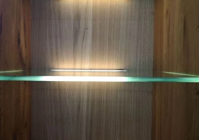 MASSIVMOEBEL24 Glasbodenleuchte L3 12V DC/1,2W Highboard Einbaulampe Beleuchtung Licht Vitrine