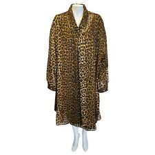 Vintage Womens 4X Dress Jacket Leopard Print 80s Sparkle Formal Sheer Plus Size