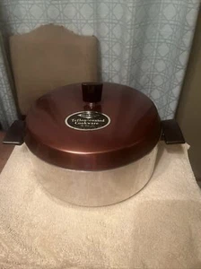 Vintage West Bend 400 Line Copper Top 5 Quart Acciaio Inox Stock Pot USA Nuovo - Foto 1 di 5