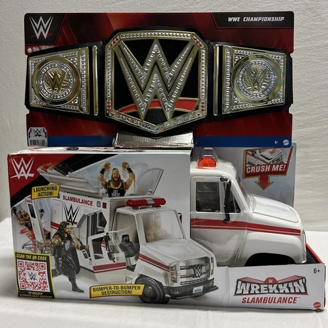 WWE Slambulance Wrekkin' Vehicle Breakaway Ambulance, for 6-Inch Action Figur Cover