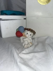 Dreamsicles Figurine Kristin signed Cast Art Stone Angel Cherub miniature floral - Picture 1 of 5